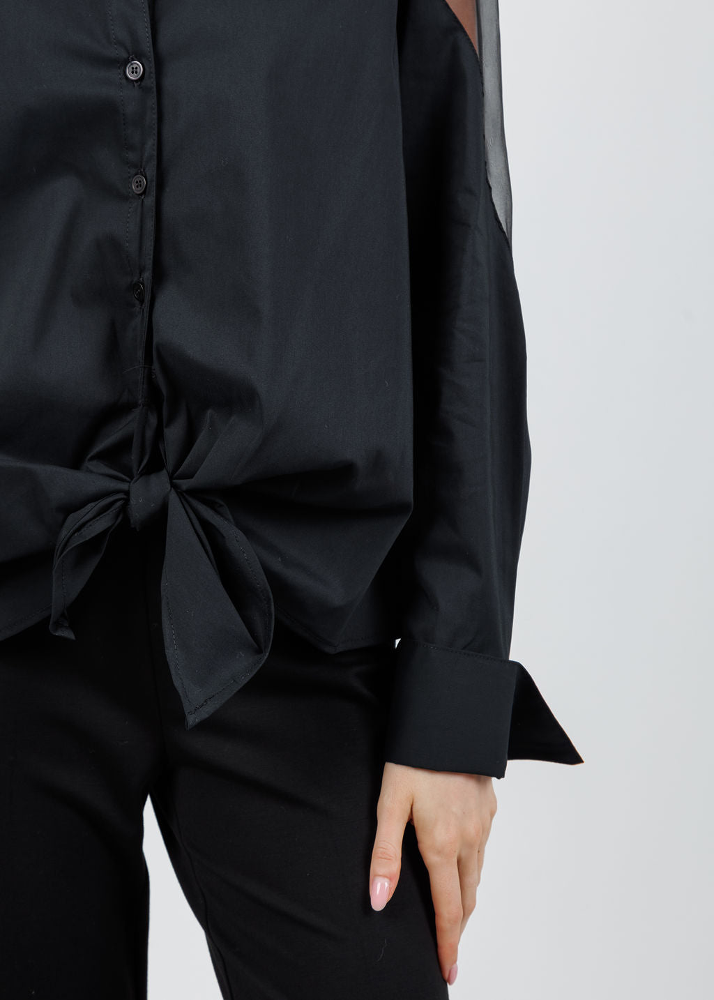 Finley Lindy Organza Combo Shirt in Black available at Barbara Katz