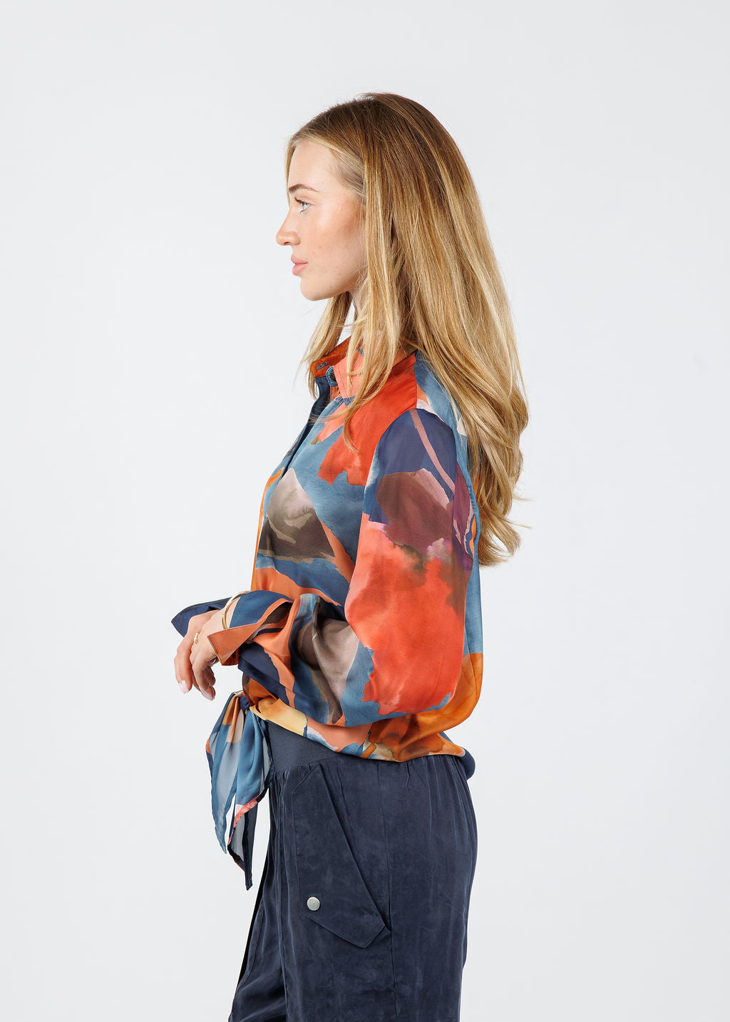 Finley Lindy Sunset Shirt in Orange/Multi available at Barbara Katz