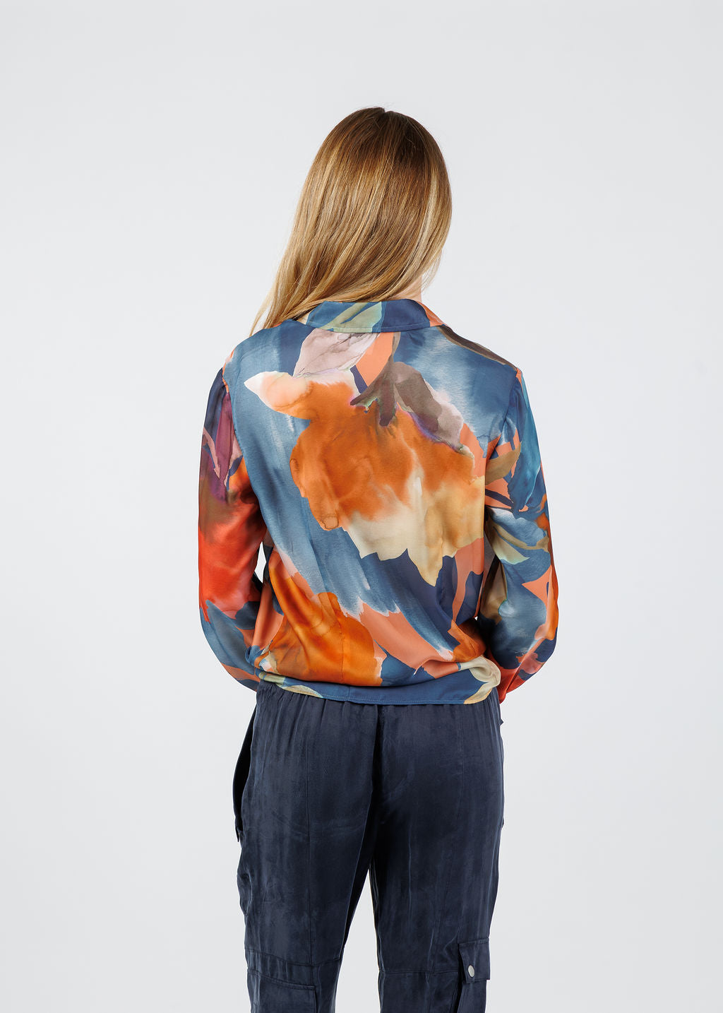 Finley Lindy Sunset Shirt in Orange/Multi available at Barbara Katz