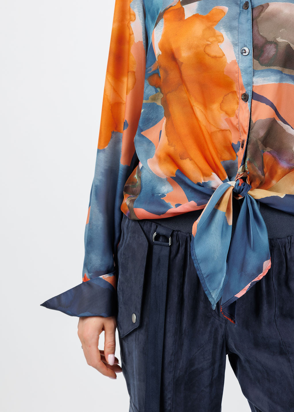 Finley Lindy Sunset Shirt in Orange/Multi available at Barbara Katz