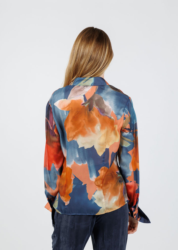 Finley Lindy Sunset Shirt in Orange/Multi available at Barbara Katz