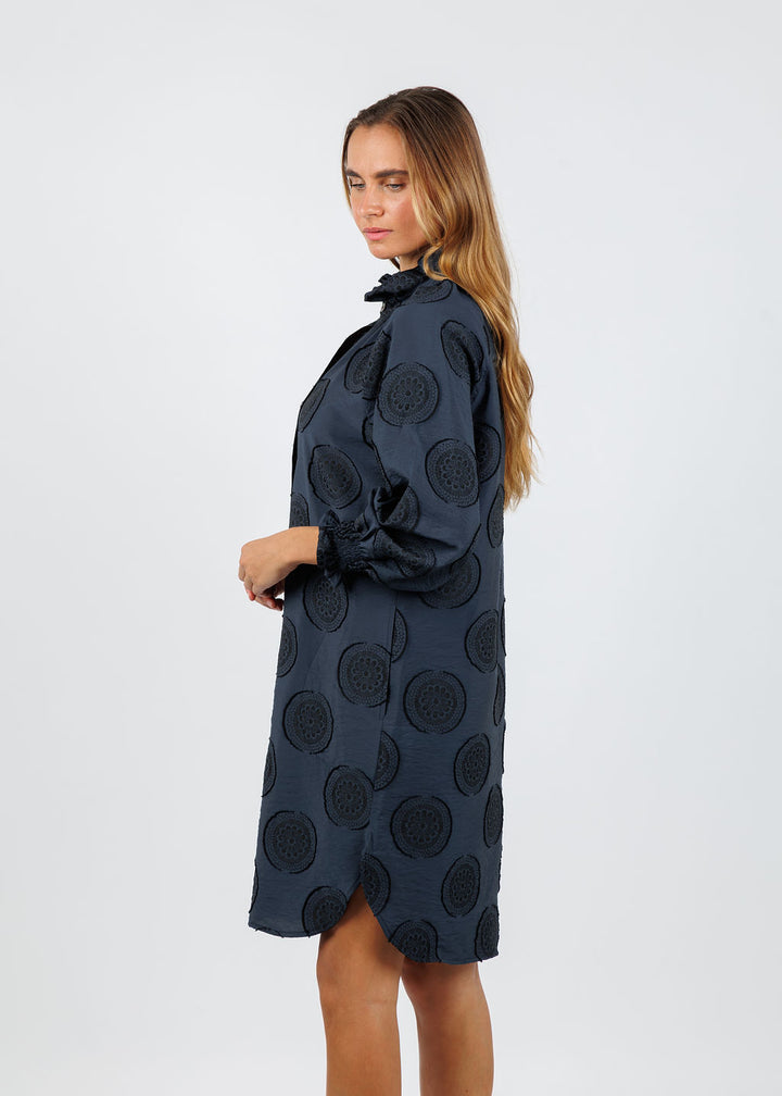 Finley Mallory Medallion Dress in Navy/Black available at Barbara Katz