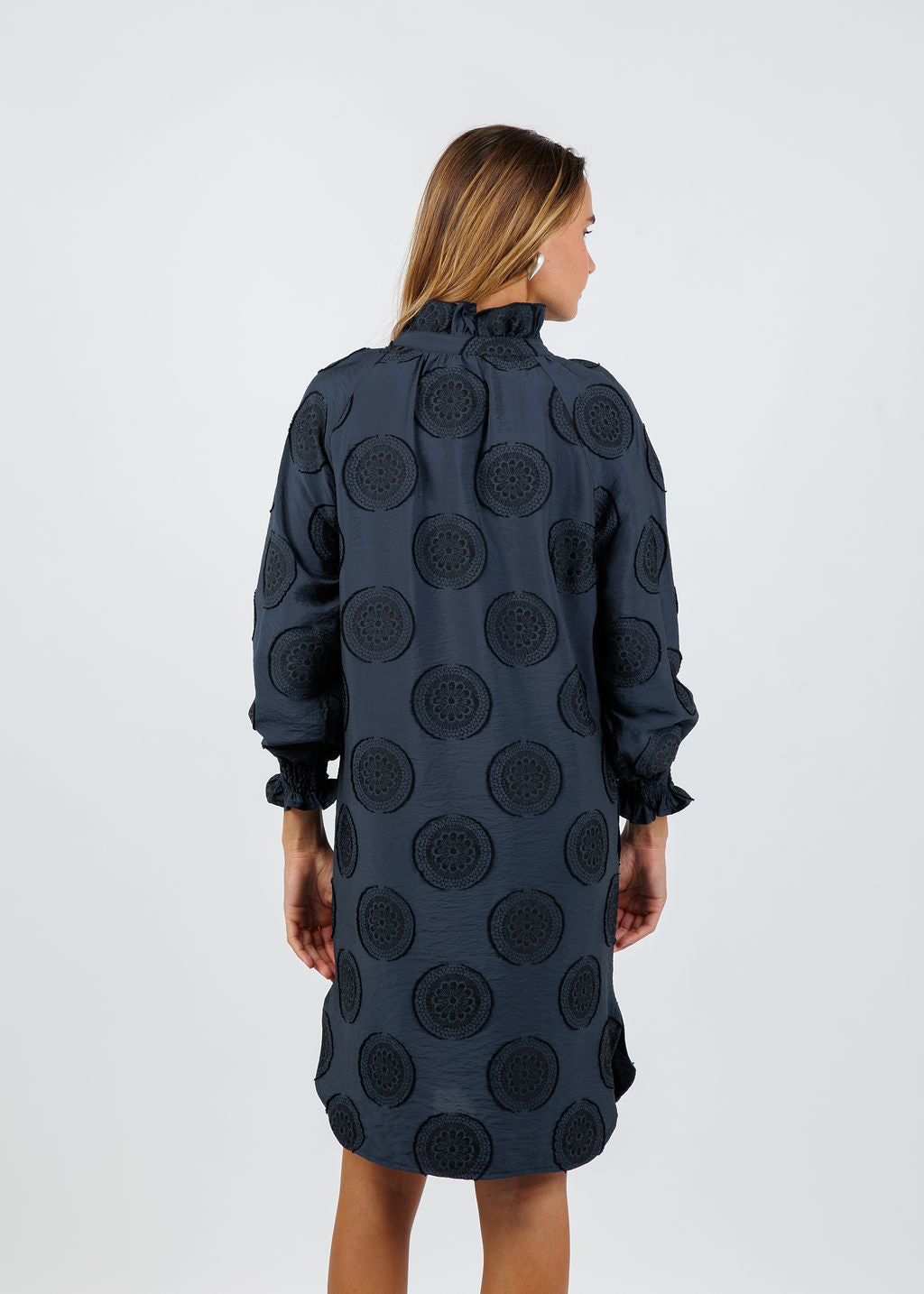 Finley Mallory Medallion Dress in Navy/Black available at Barbara Katz