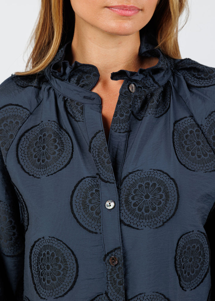 Finley Mallory Medallion Dress in Navy/Black available at Barbara Katz