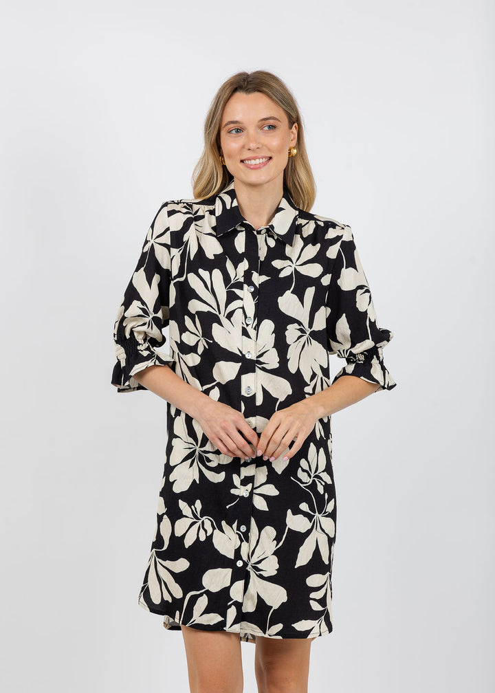 Finley Miller Dress in Black/Tan available at Barbara Katz