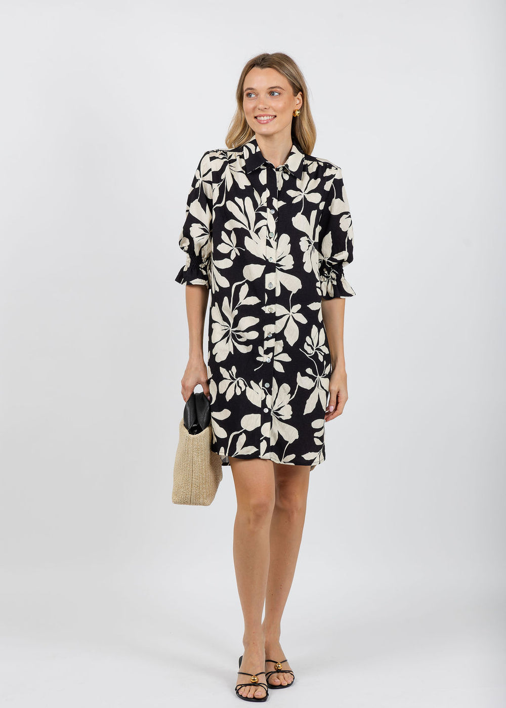 Finley Miller Dress in Black/Tan available at Barbara Katz