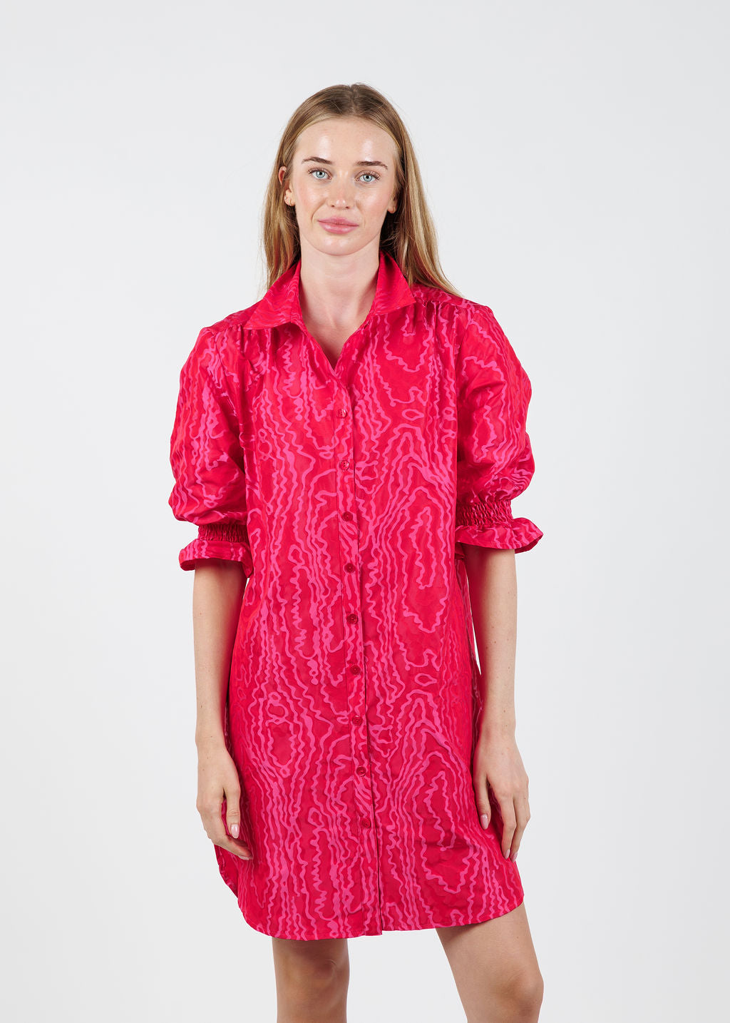 Finley Miller Jacquard Dress in Pink available at Barbara Katz