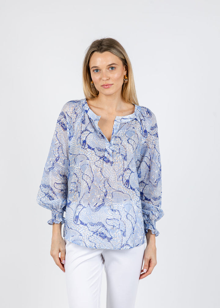 Finley Sophie Sea Spray Top in Blue/White available at Barbara Katz