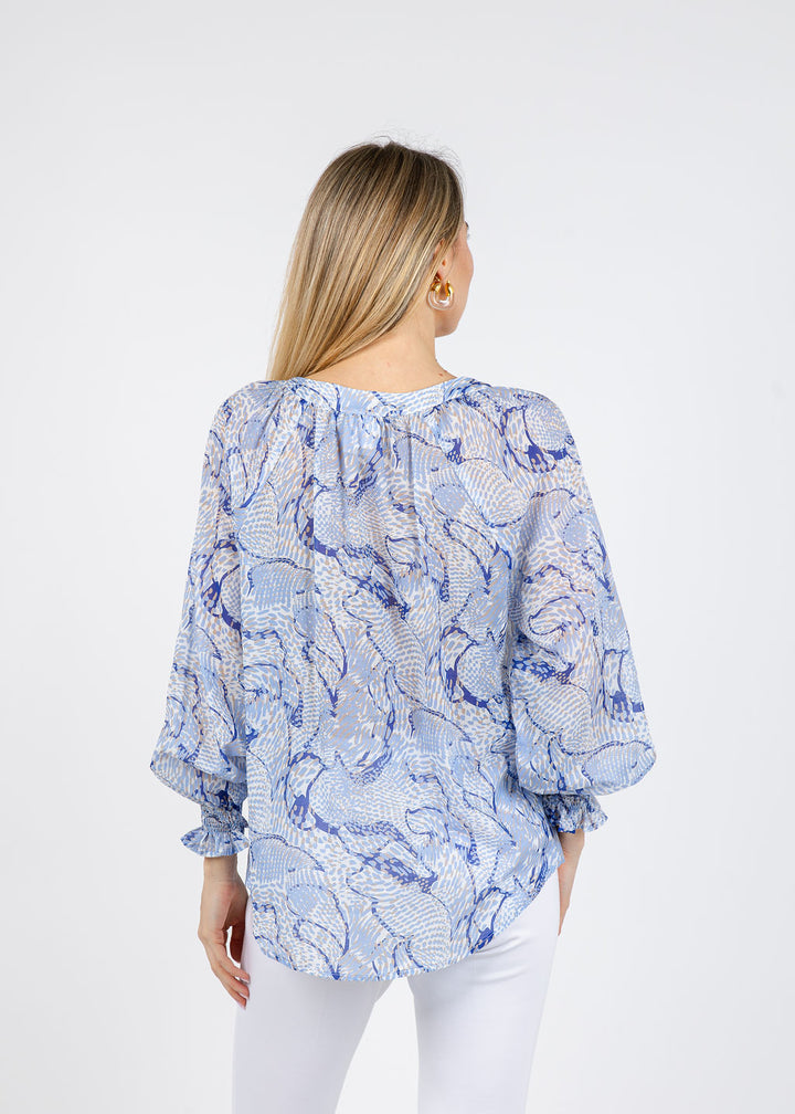 Finley Sophie Sea Spray Top in Blue/White available at Barbara Katz