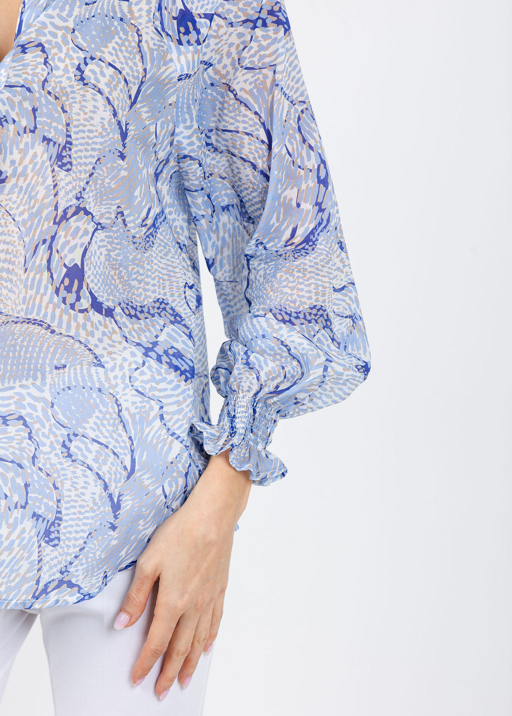 Finley Sophie Sea Spray Top in Blue/White available at Barbara Katz