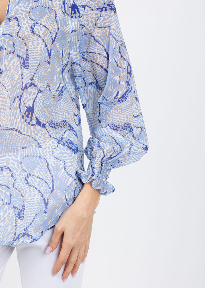 Finley Sophie Sea Spray Top in Blue/White available at Barbara Katz