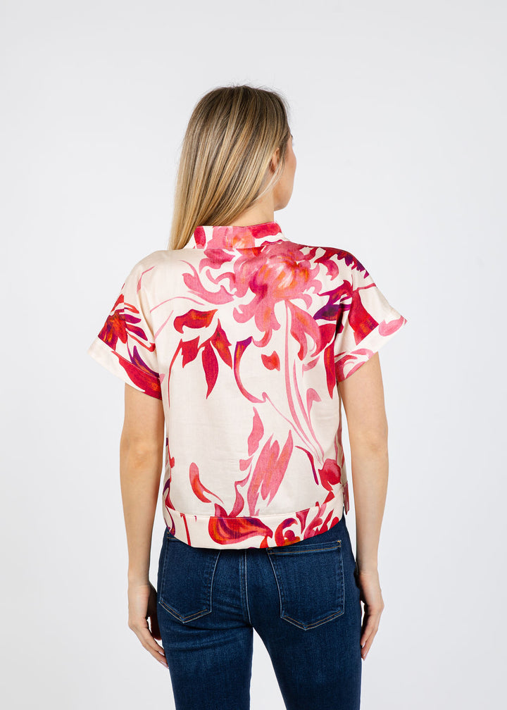 Finley Suki Popover Top in Kyoto Floral available at Barbara Katz