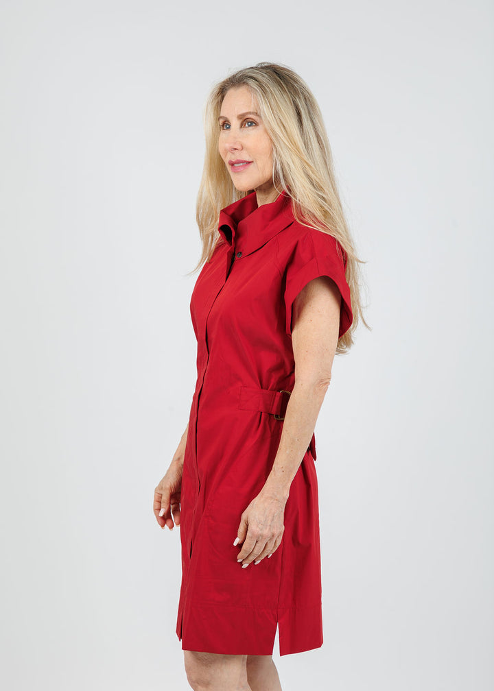 Finley Bari Weathercloth Dress in Spicy Red available at Barbara Katz