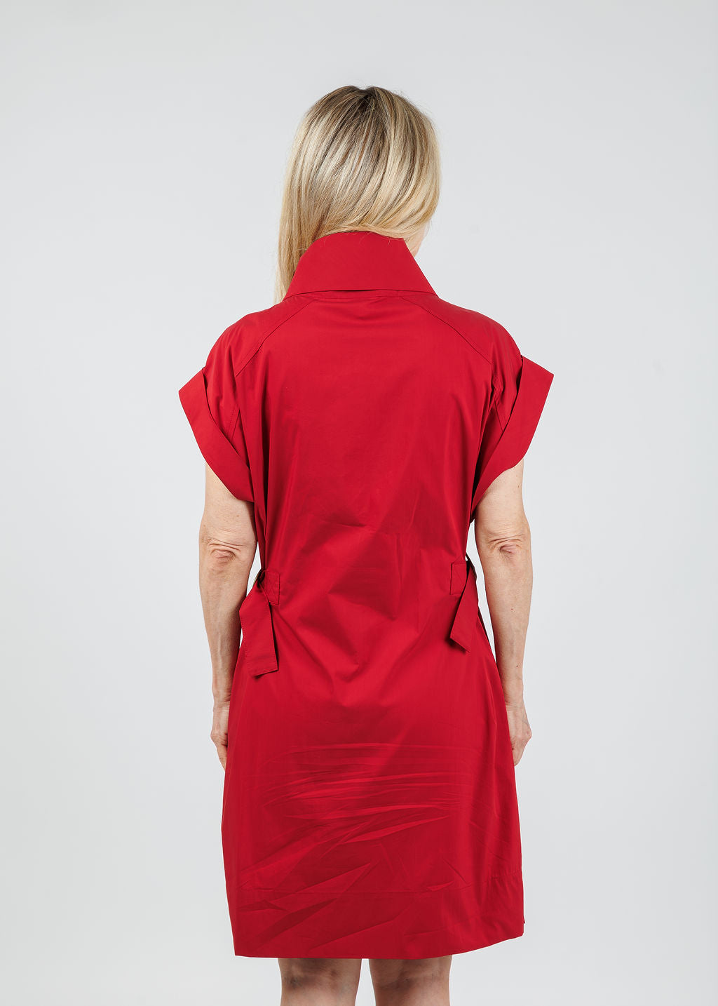 Finley Bari Weathercloth Dress in Spicy Red available at Barbara Katz