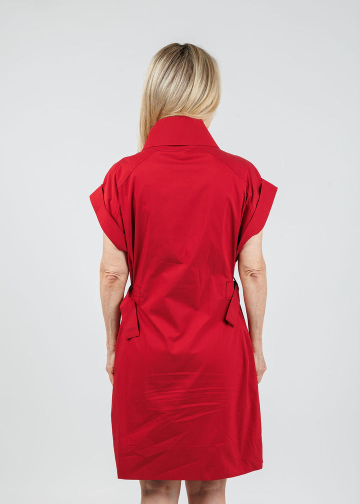 Finley Bari Weathercloth Dress in Spicy Red available at Barbara Katz