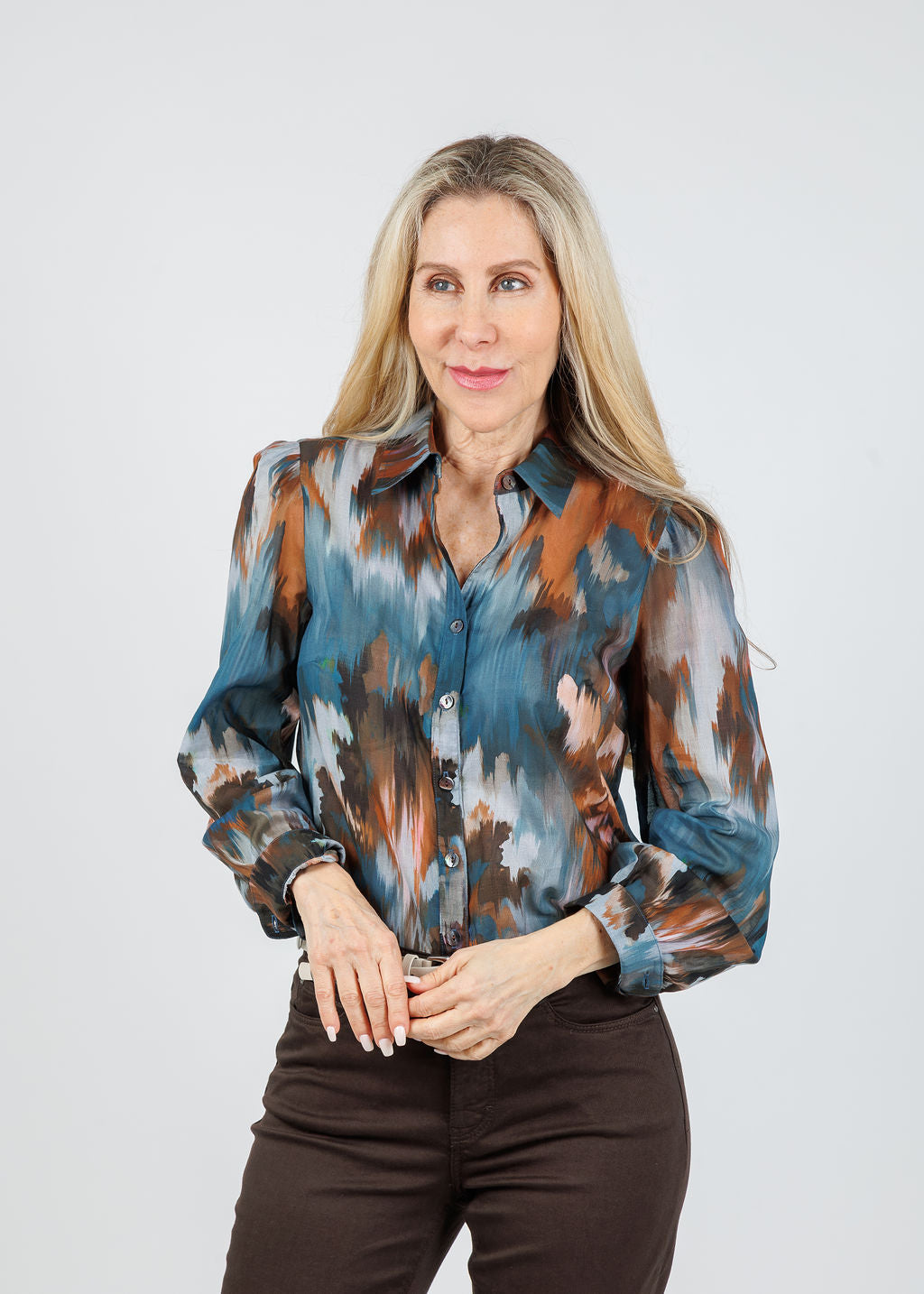 Finley Collette Blouse in Autumn Brush available at Barbara Katz