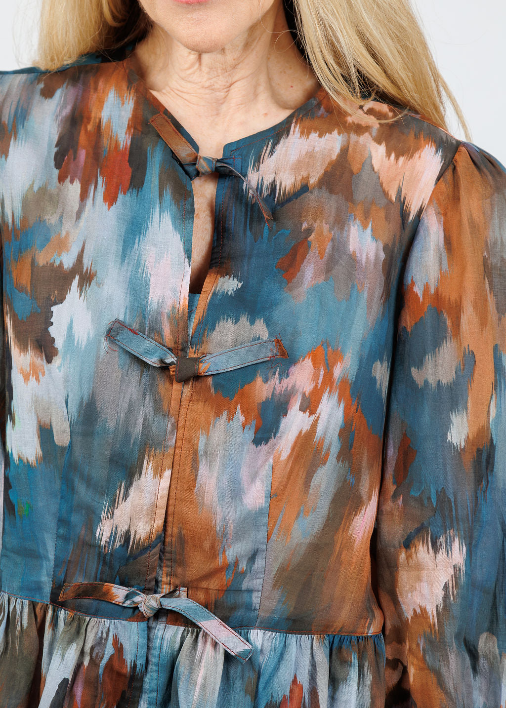 Finley Luna Autumn Top in Teal/Brown available at Barbara Katz
