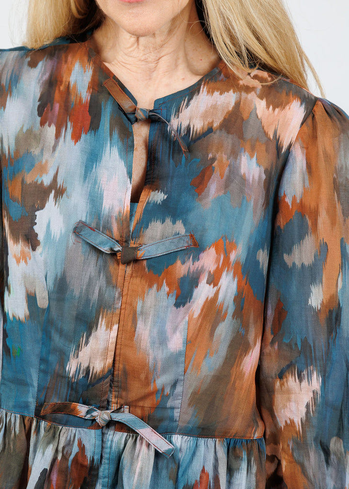 Finley Luna Autumn Top in Teal/Brown available at Barbara Katz