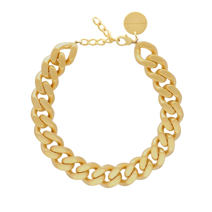 VANESSA BARONI Flat Chain Necklace - Gold Vintage
