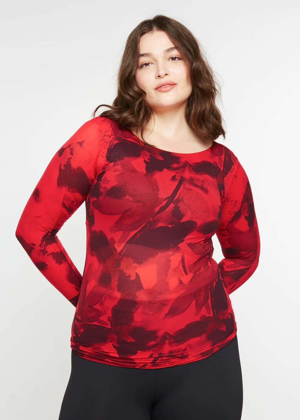 AMB Foliage Raw Edge Top - True Red