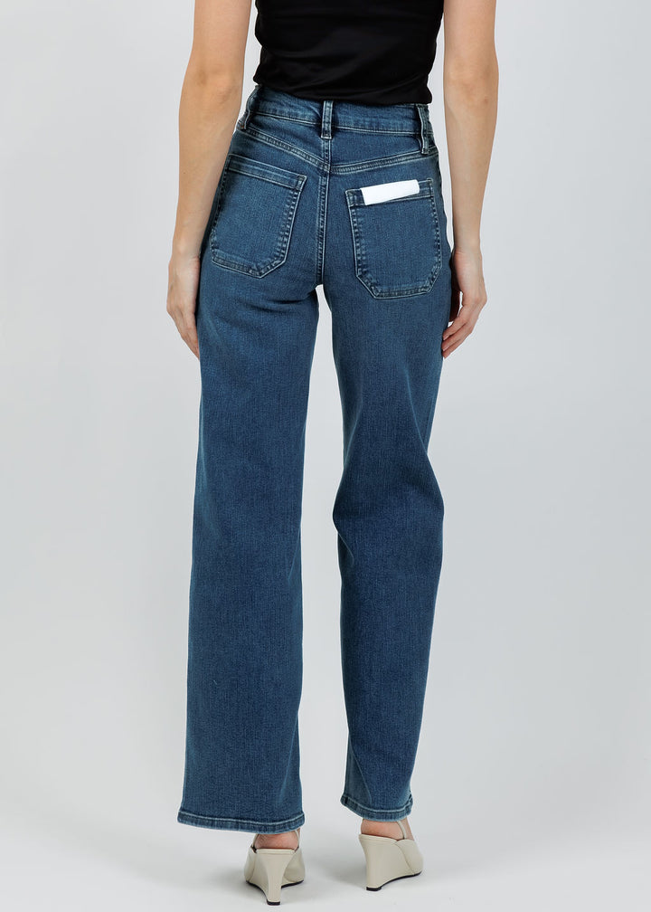 Frame Le Slim Palazzo Modernist Pocket Jeans in Esteem available at Barbara Katz