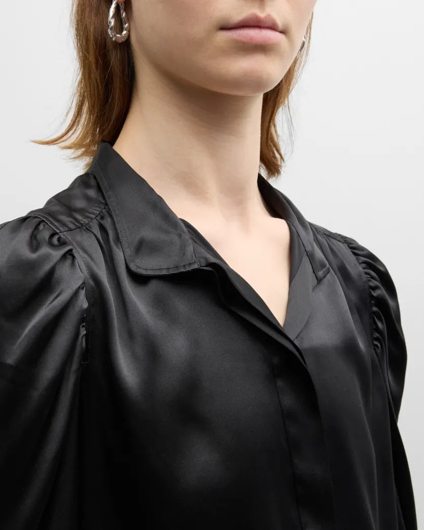 Frame Long Sleeve Gillian Top - Black