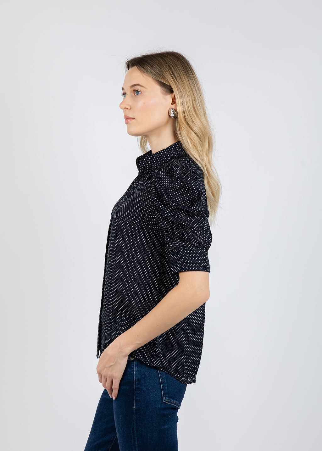 Frame Gillian Top in Navy Multi available at Barbara Katz