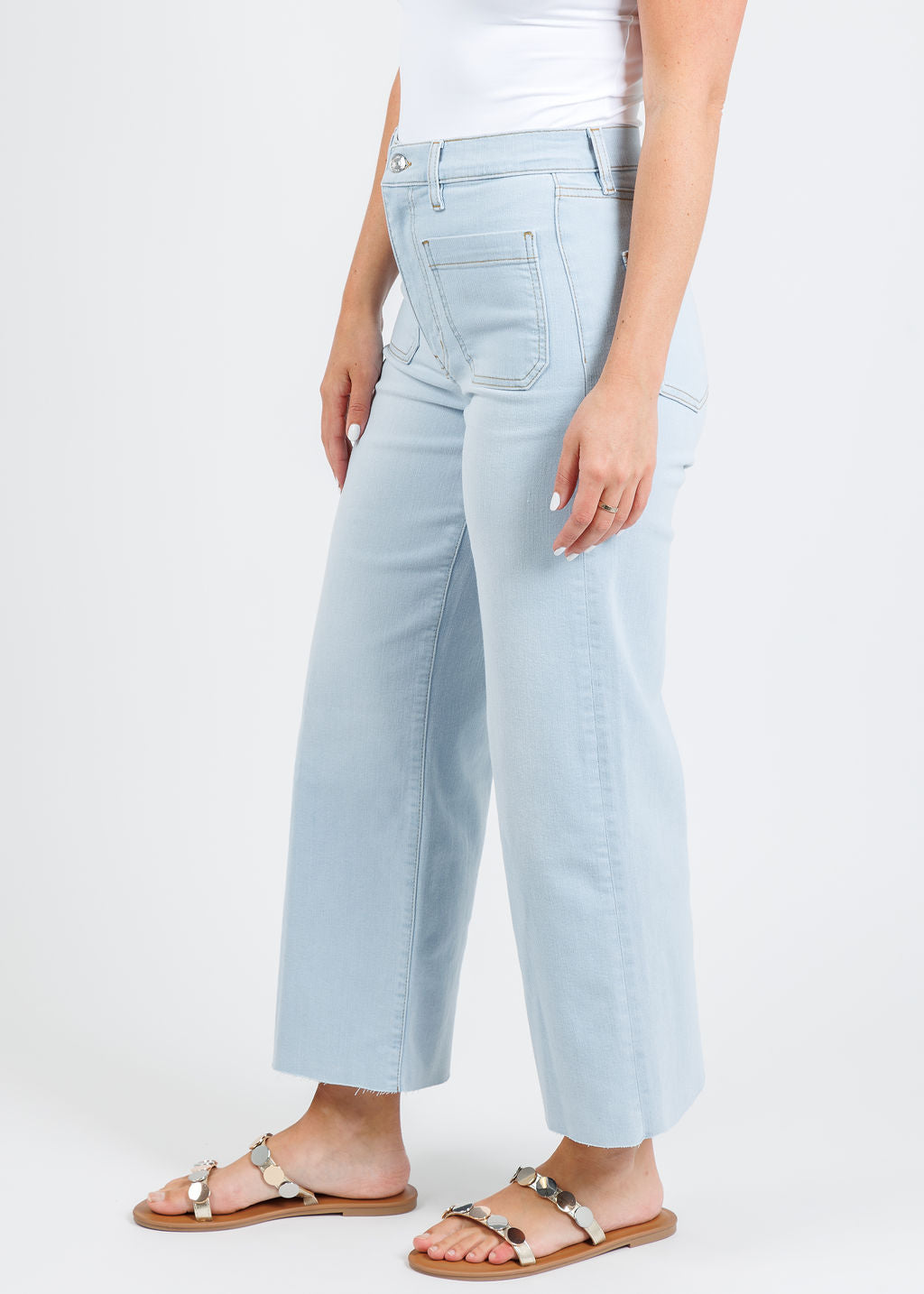 Frame The Anchor Pants in Float Raw Fray available at Barbara Katz