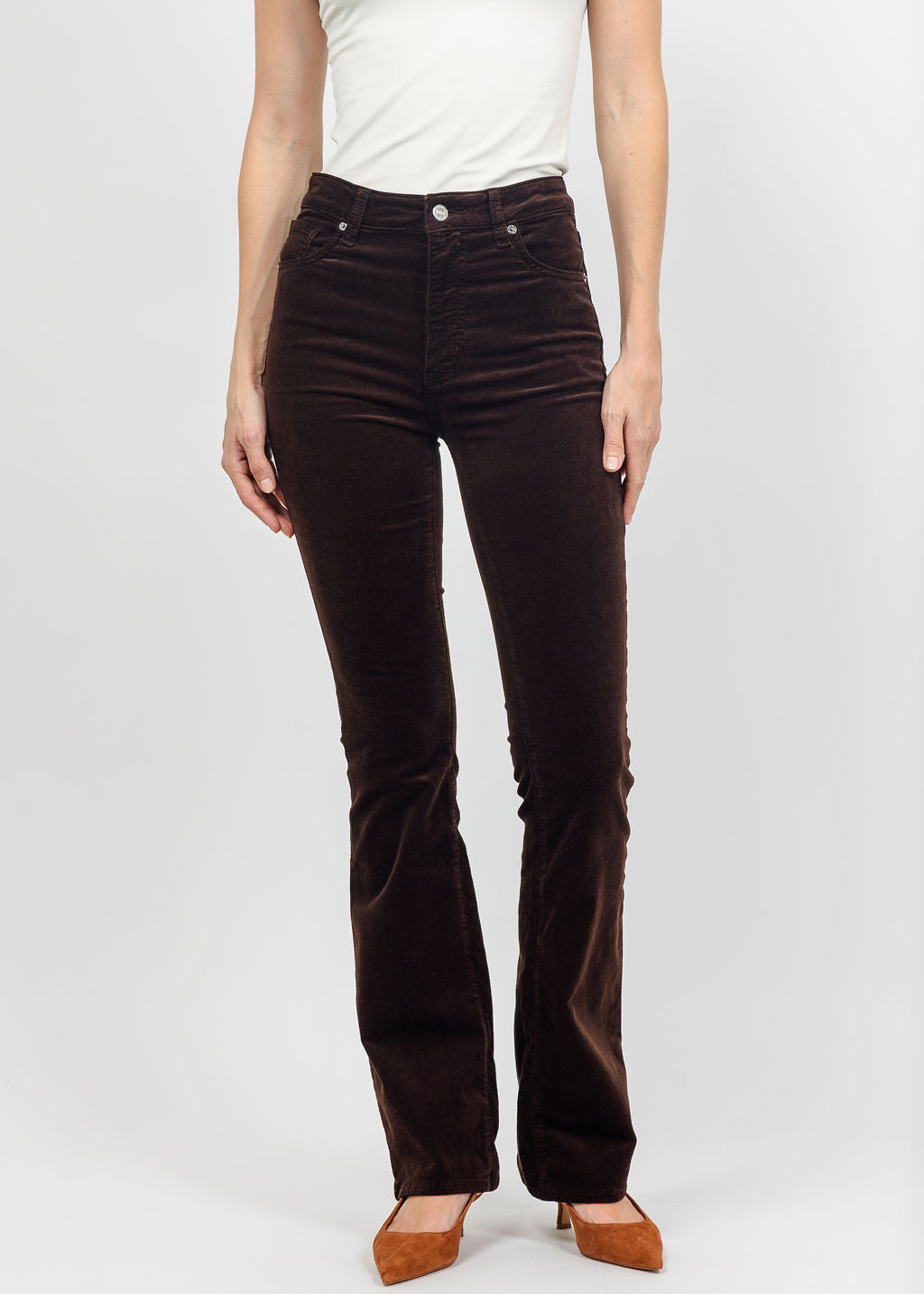 Frame The Corduroy Reboot Pant in Espresso available at Barbara Katz
