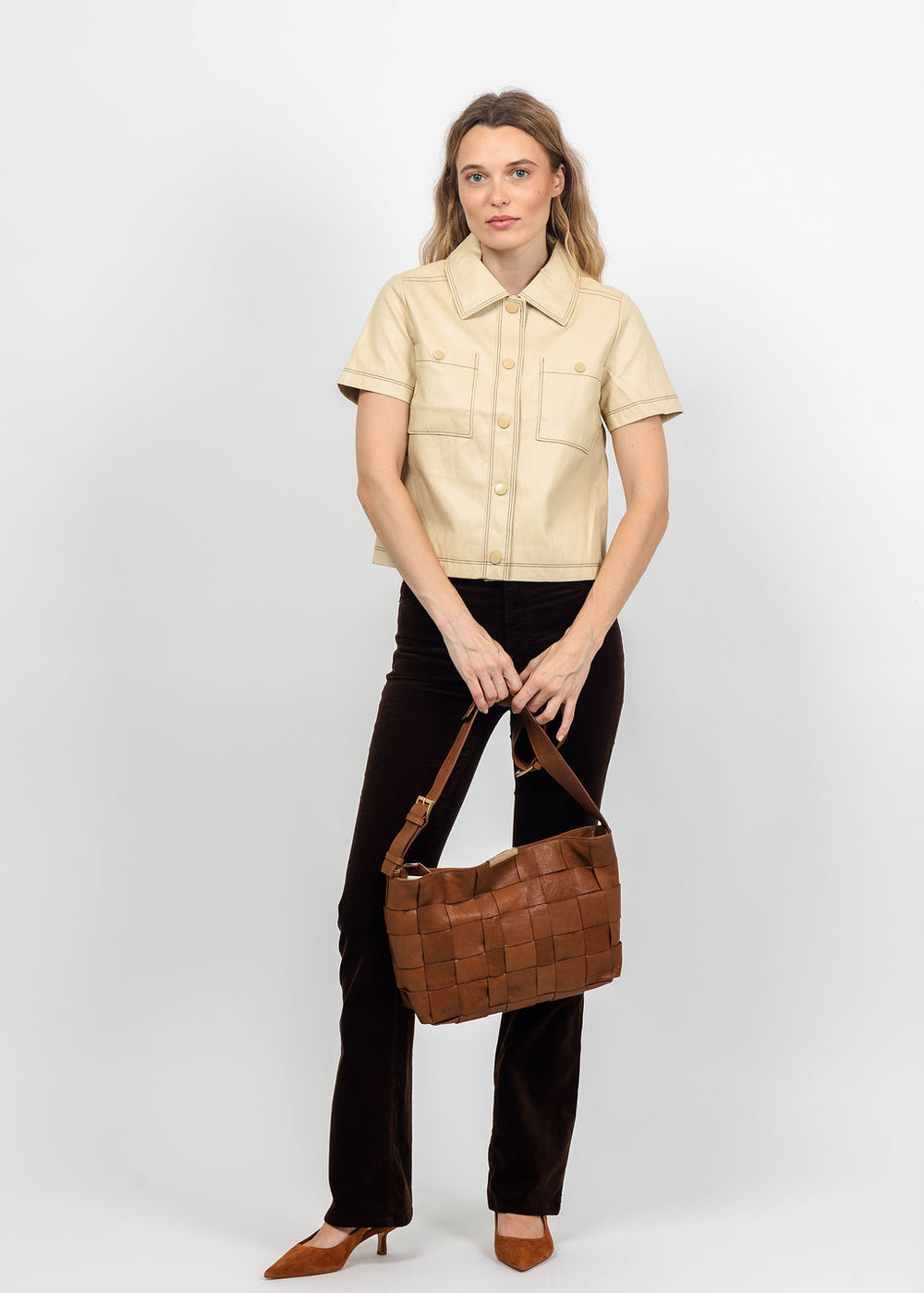 Frame The Corduroy Reboot Pant in Espresso available at Barbara Katz