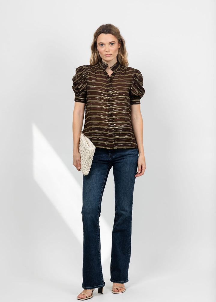 Frame The Gillian Top in Oakwood available at Barbara Katz