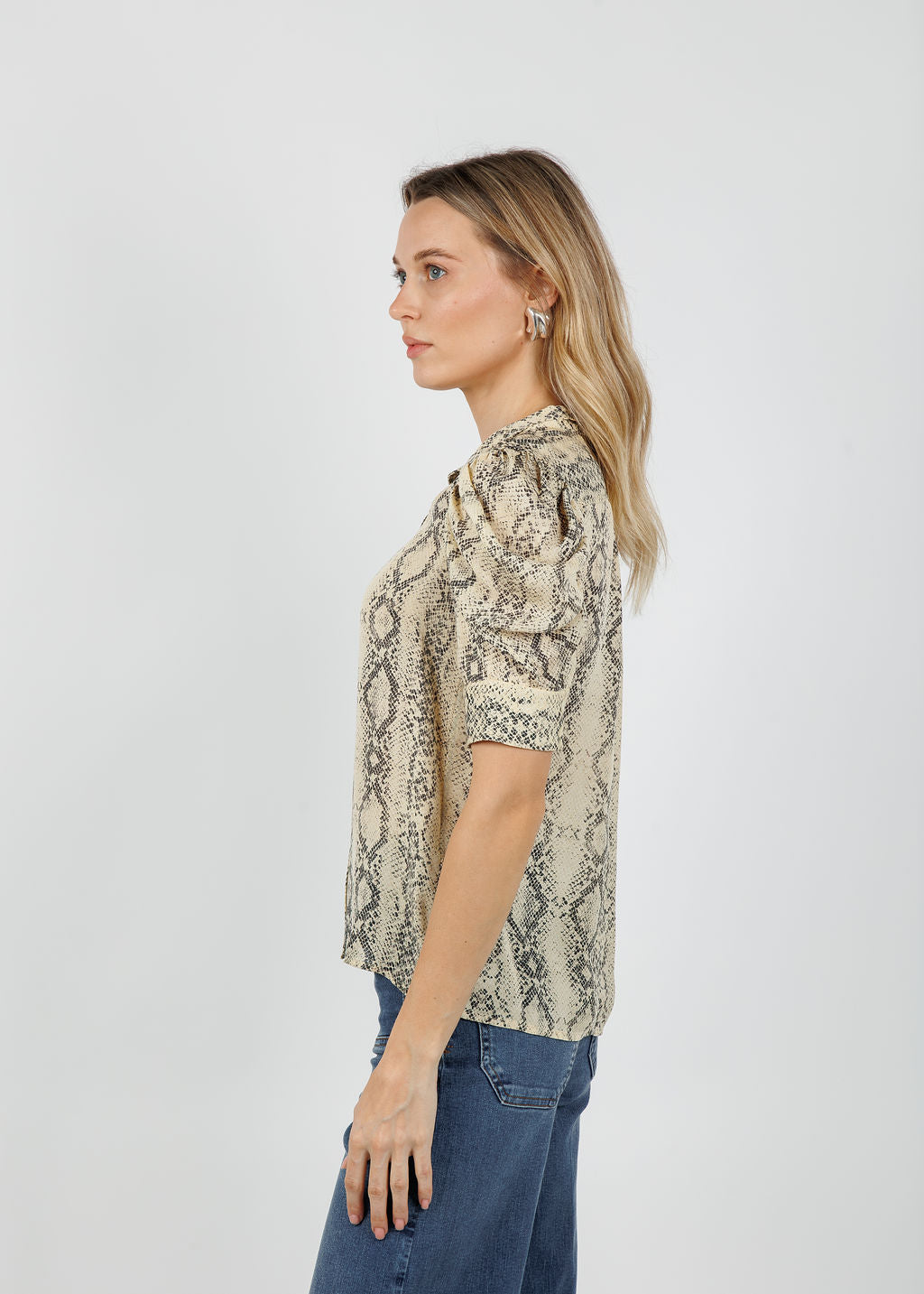 Frame The Snake Gillian Top in Camel available at Barbara Katz