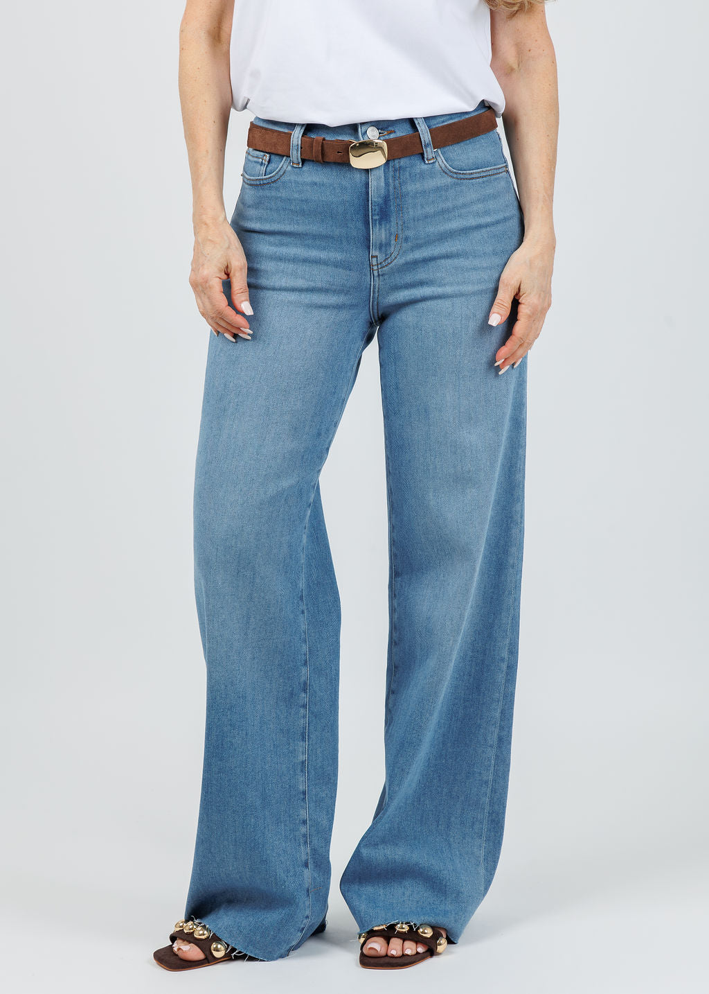 Frame Le Slim Palazzo Jeans in Flip Raw After available at Barbara Katz