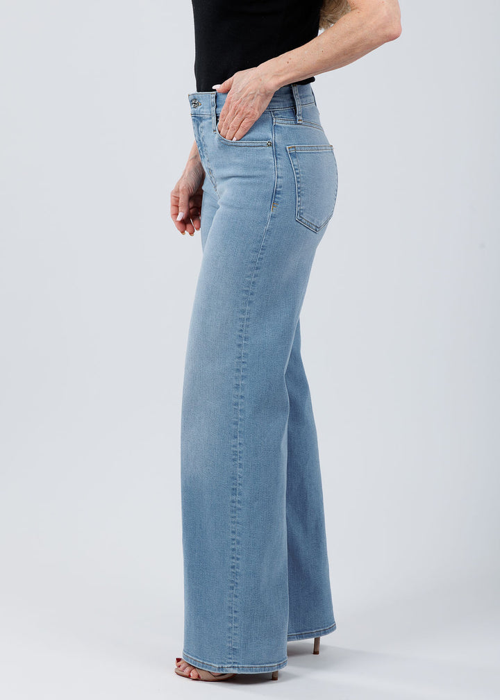 Frame Le Slim Palazzo Jeans in Honeymoon available at Barbara Katz