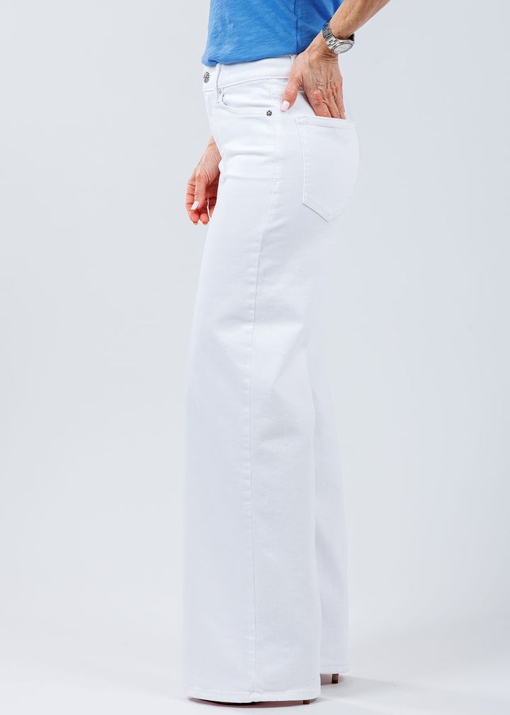 Frame Le Slim Palazzo Jeans in White available at Barbara Katz