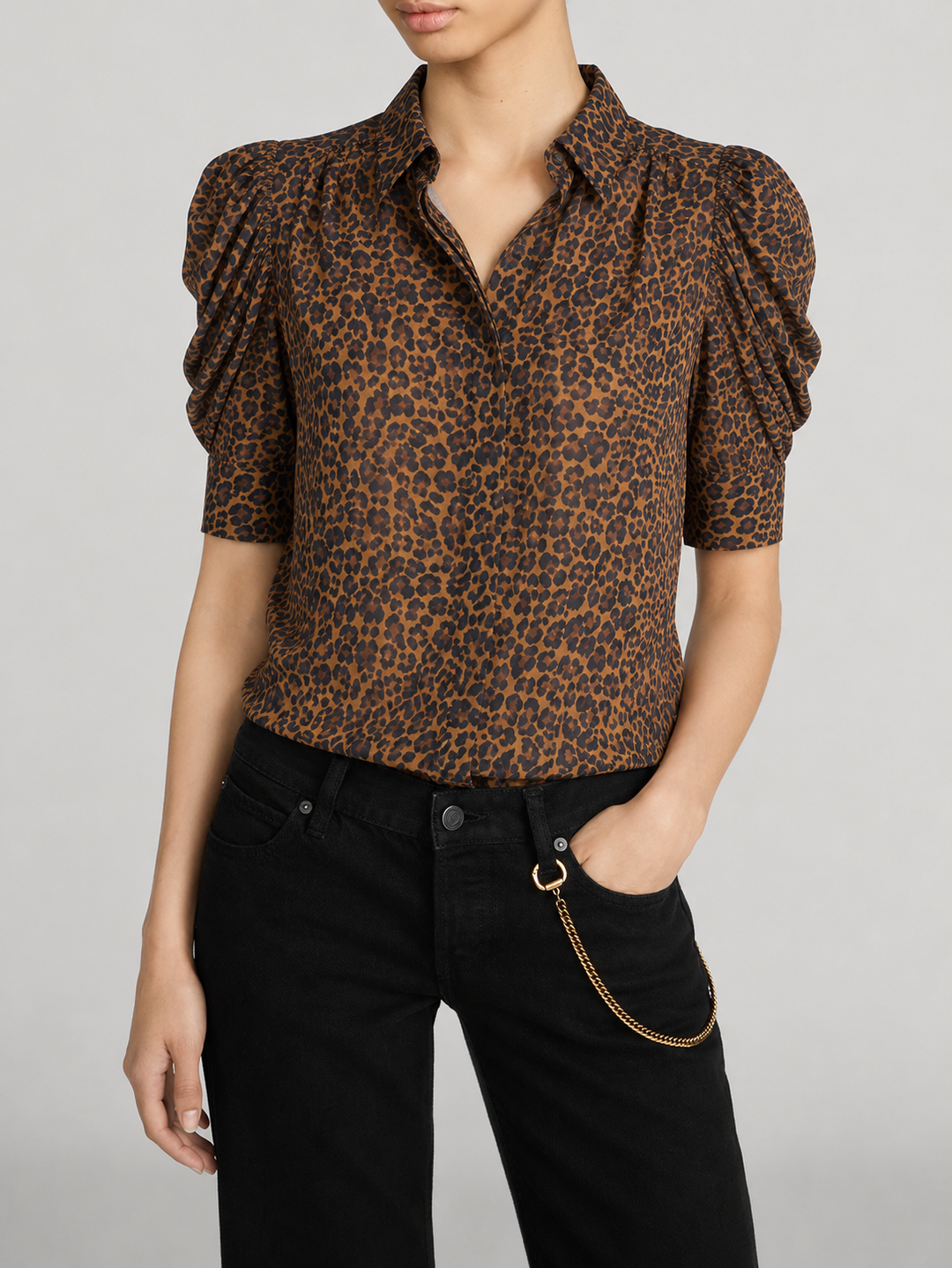 Frame The Gillian Top in Light Leopard available at Barbara Katz
