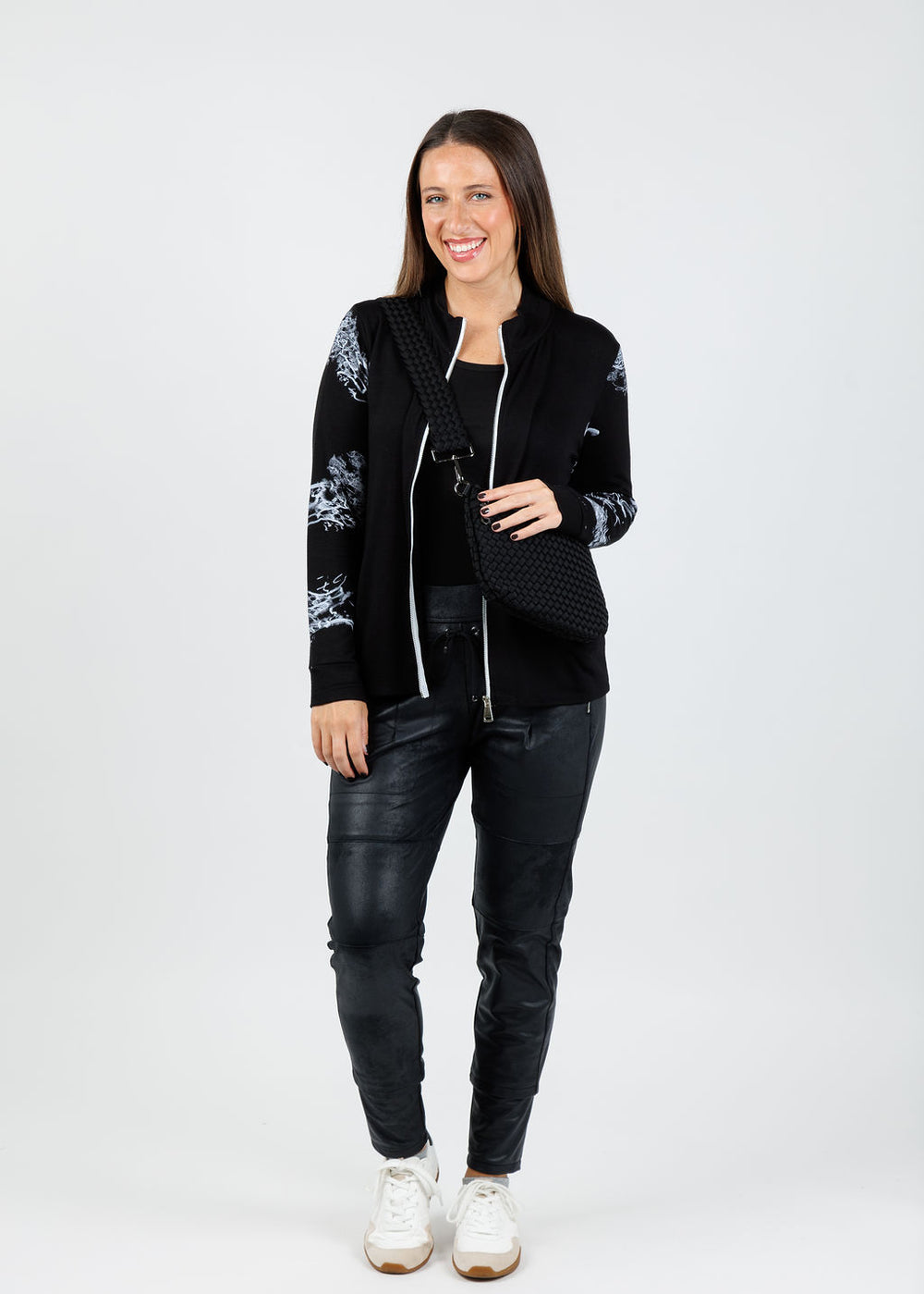 BK Monroe Lightning Zip Up in Black/Multi available at Barbara Katz