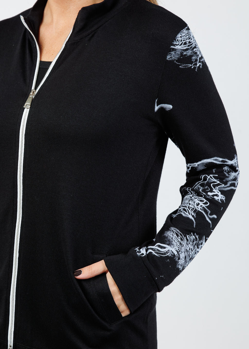 BK Monroe Lightning Zip Up in Black/Multi available at Barbara Katz