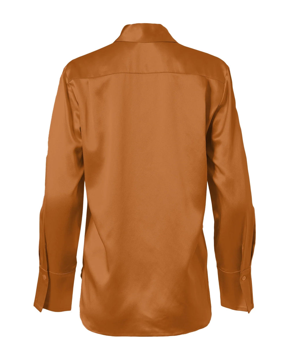 Diomi Full Cut Sateen Button Down Blouse in Copper available at Barbara Katz