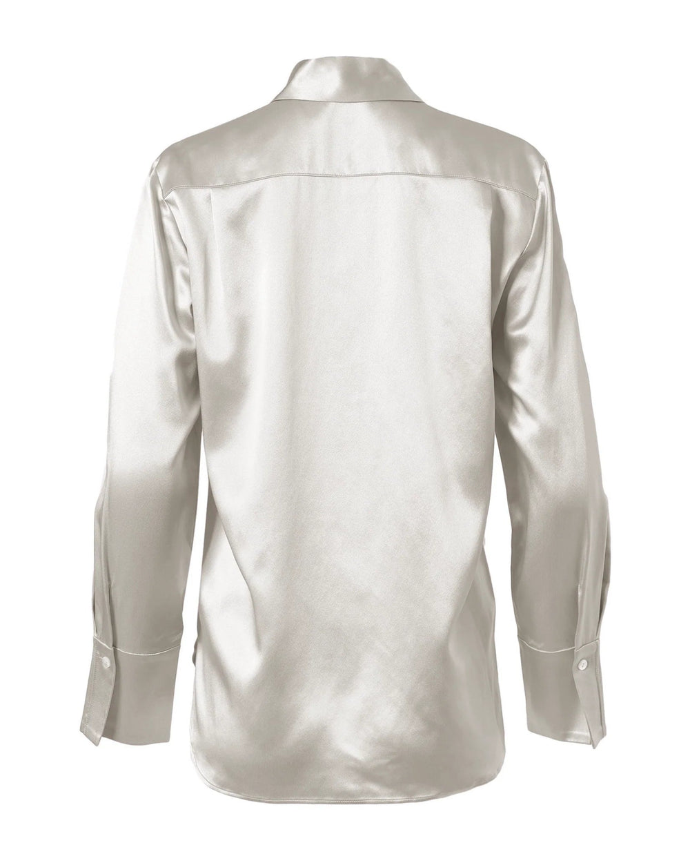 Diomi Full Cut Sateen Button Down Blouse in White available at Barbara Katz