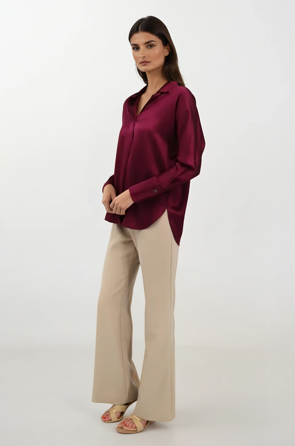Diomi Isla Half Button Blouse in Coral available at Barbara Katz