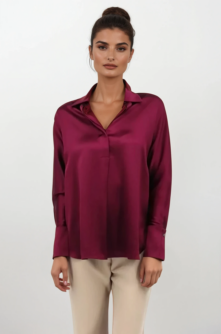 Diomi Isla Half Button Blouse in Coral available at Barbara Katz