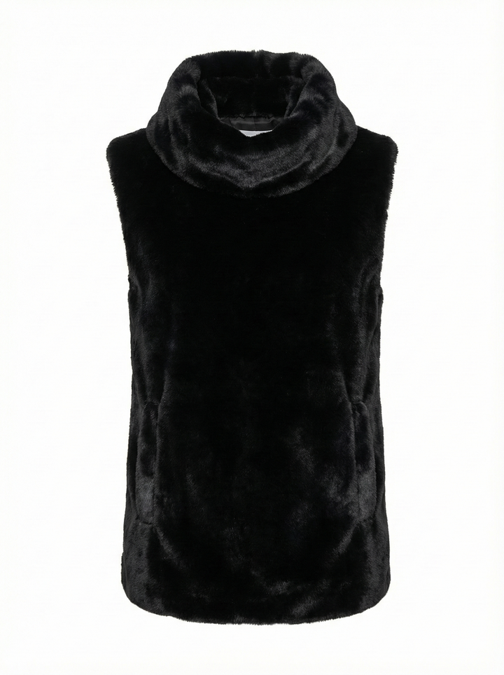 Adroit Atelier Furry Slip-on Faux Fur Dickey in Black available at Barbara Katz