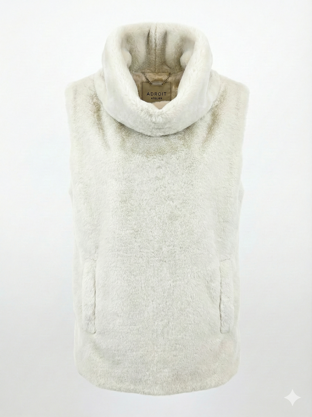 Adroit Atelier Furry Slip-on Faux Fur Dickey in Cream available at Barbara Katz