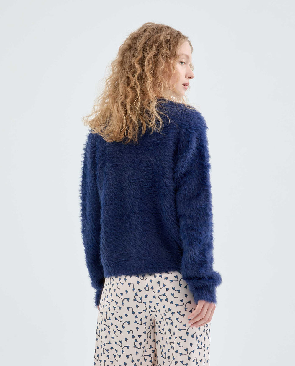 Fuzzy Cardigan - Dark Blue
