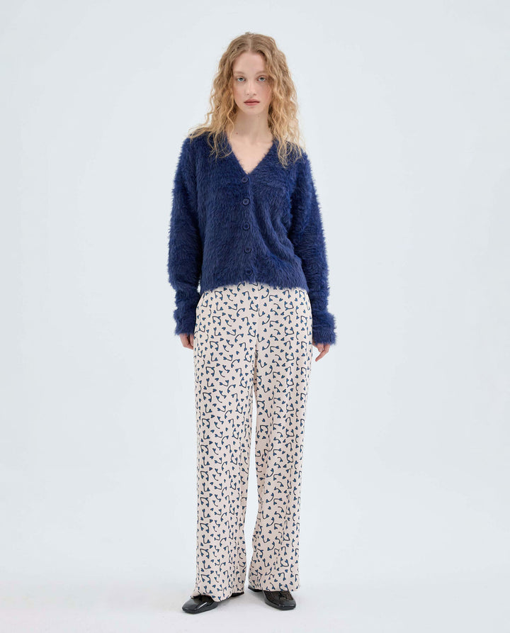 Fuzzy Cardigan - Dark Blue