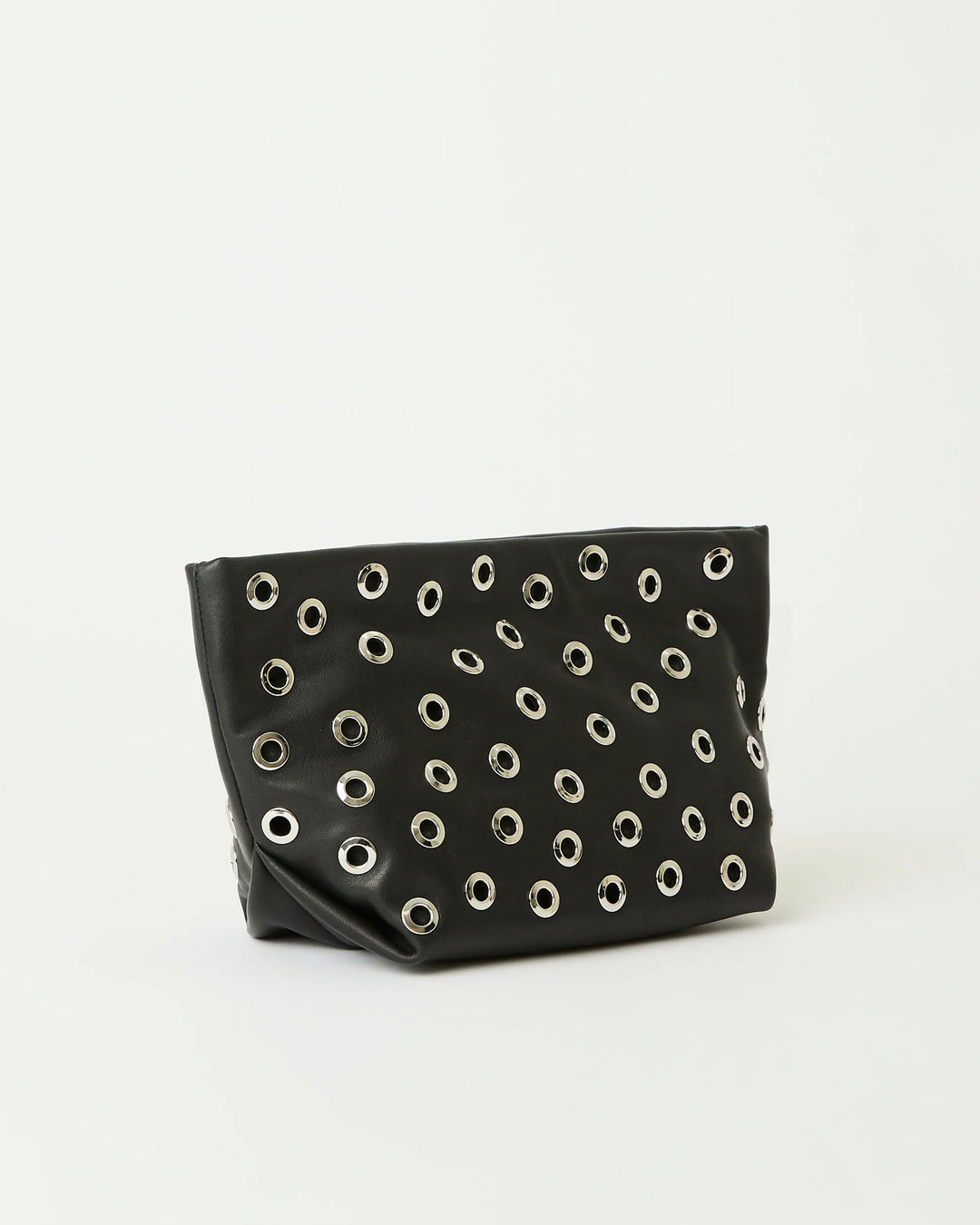 B-Low The Belt Gia Grommet Leather Clutch Bag in Black Silver available at Barbara Katz