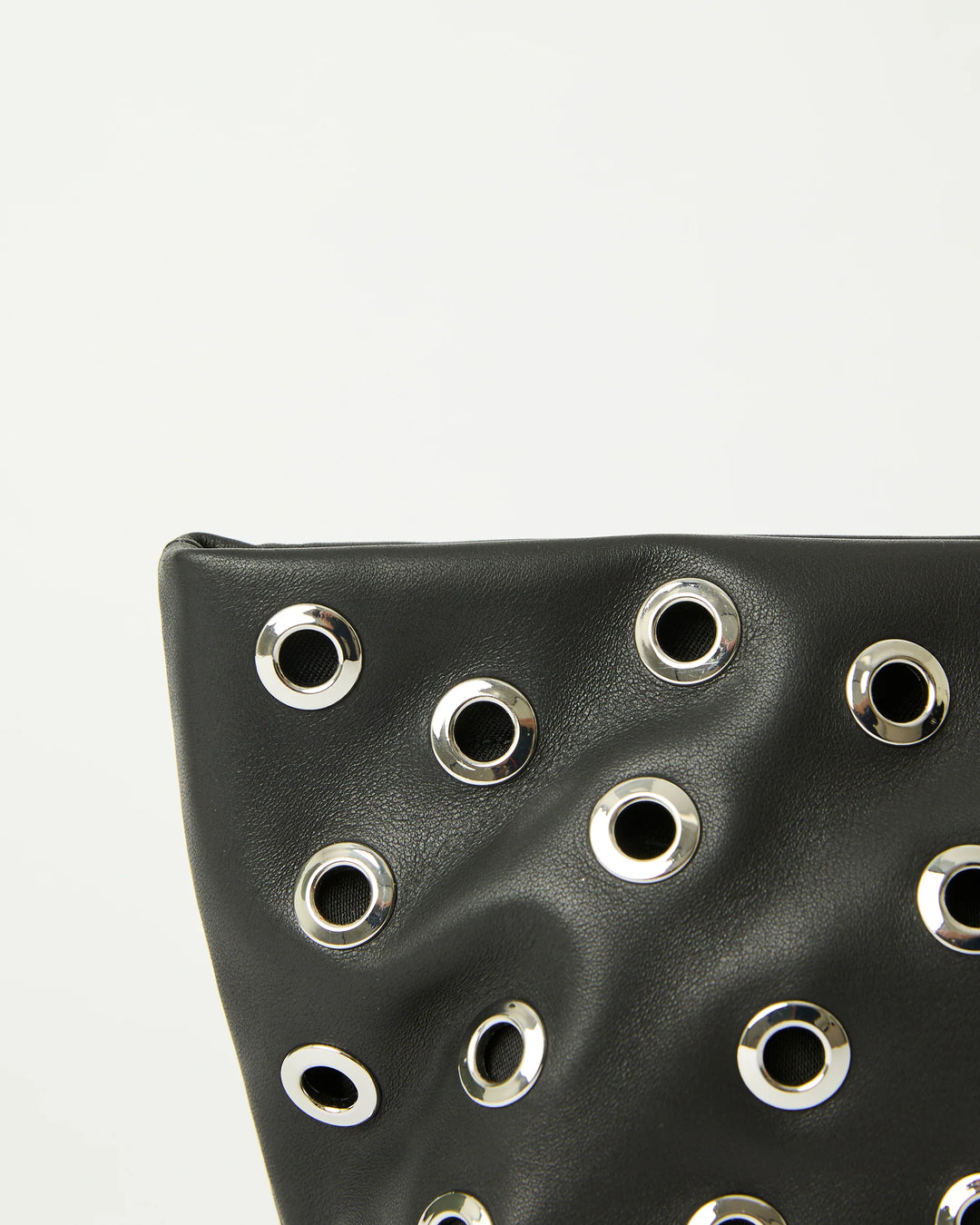 B-Low The Belt Gia Grommet Leather Clutch Bag in Black Silver available at Barbara Katz