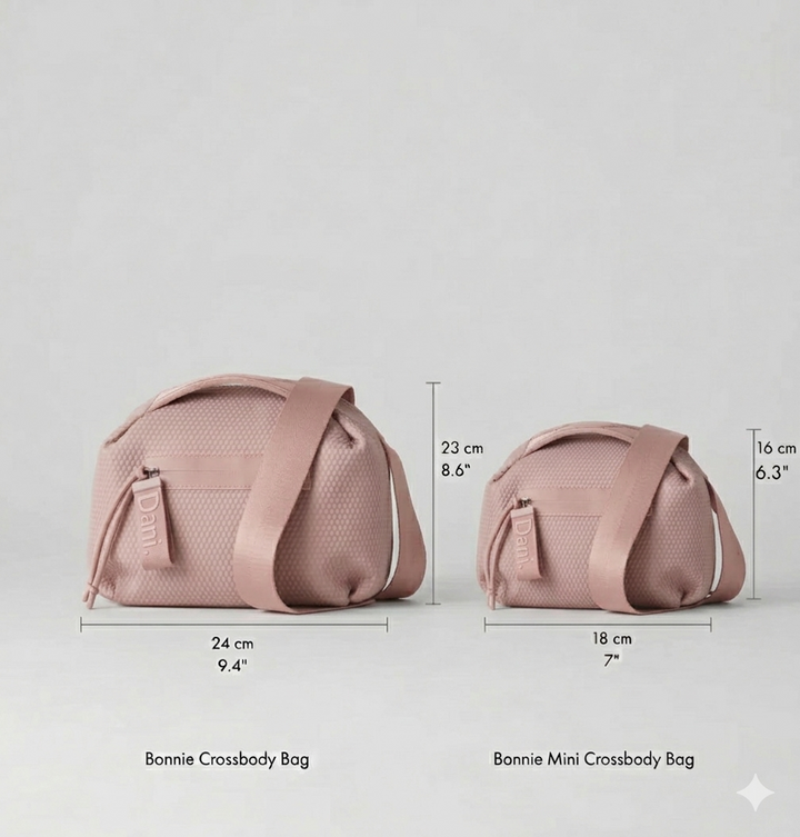 Daniella Lehavi Bonnie Crossbody Bag - Pink Lemonade size comparison