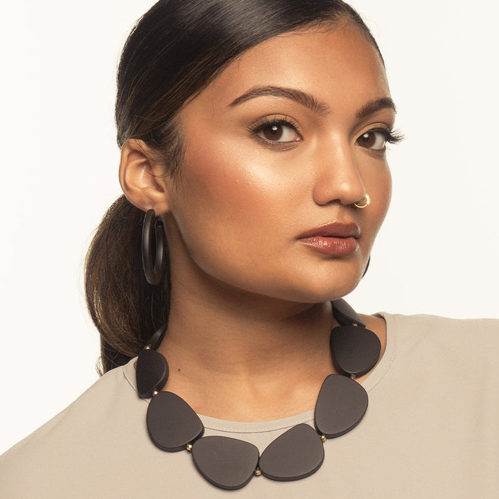 PONO Gemma Barile Necklace in Matte Black available at Barbara Katz